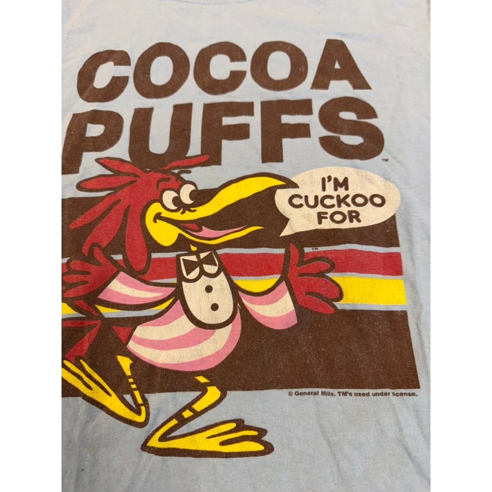 General Mills Cocoa Puffs Sonny Cuckoo Bird Graphic T-Shirt Light Blue‎ Large